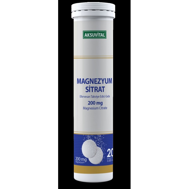 Aksu Vital Magnezyum Sitrat Efervesan 20 Tablet