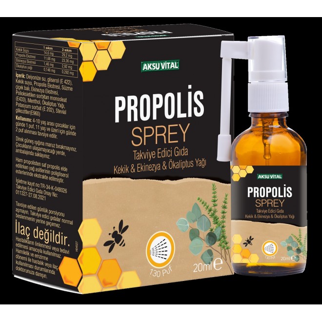 Propolisli Boğaz Spreyi 20ml Kekik Ekinezya Okaliptus ilaveli