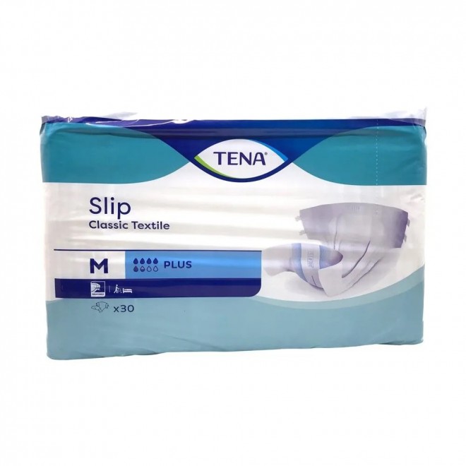 Tena Slip Classic Tekstil 5,5 damla Orta Boy Medium Belbantlı Hasta Bezi 30lu 1 paket / 30 adet